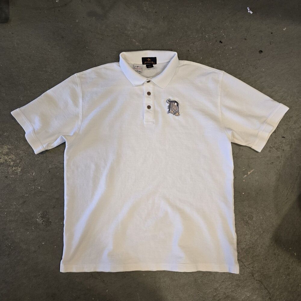 Detroit Tigers VTG 90's Polo Shirt Men's XL Short Sleeve Antigua Genuine Merch